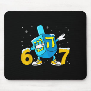 Funny Hanukkah Six Seven Chanukah Dreidel Dabbing Mouse Mat