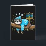 Funny Hanukkah Sloth Jewish Chanukah Sleeng Hanukk Card<br><div class="desc">Funny Hanukkah Sloth Jewish Chanukah Sleeng Hanukkah Pjs</div>