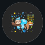 Funny Hanukkah Sloth Jewish Chanukah Sleeng Hanukk Classic Round Sticker<br><div class="desc">Funny Hanukkah Sloth Jewish Chanukah Sleeng Hanukkah</div>