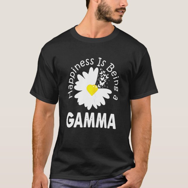 Funny Happiness Is Being A Gamma Floral Butterfly T-Shirt (Front)