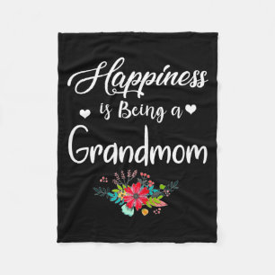 Funny happiness is being a grandmom mother's day fleece blanket