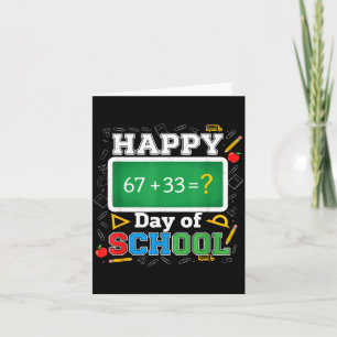 Funny Happy 100 Days Of School Math Teacher Six Se Card