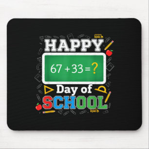 Funny Happy 100 Days Of School Math Teacher Six Se Mouse Mat