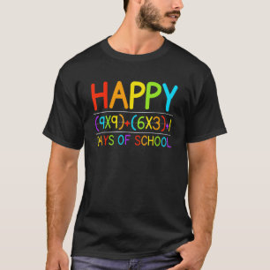 Funny Happy 100 Days of School Math Teacher Studen T-Shirt