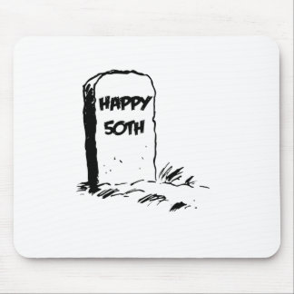 Funny, "Happy 50th" Gravestone Mouse Mat