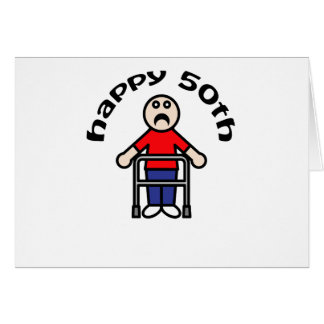 Funny, "Happy 50th" Mens Walker