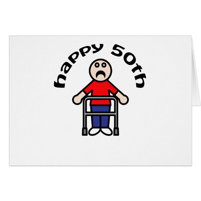 Funny, "Happy 50th" Mens Walker (Front Horizontal)