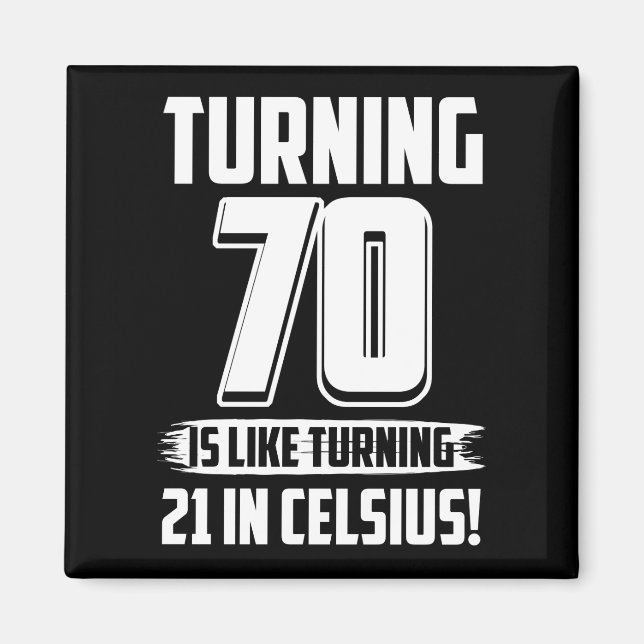 Funny Happy 70th Birthday Magnet (Front)