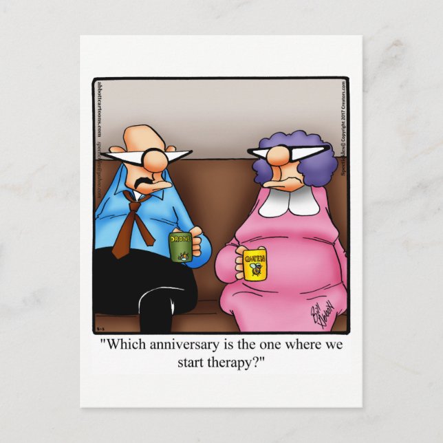 Funny Happy Anniversary Humour Postcard (Front)