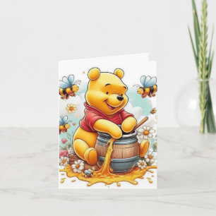 Funny happy birthday bear sun rose card