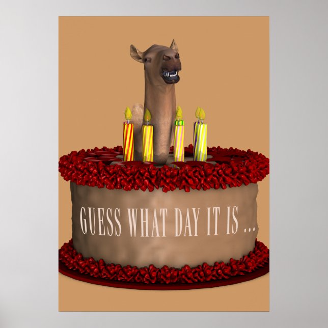 Funny Happy Birthday Camel Poster (Front)