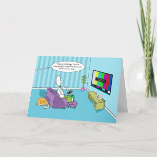 Funny Happy Birthday Cousin With Remote Control Card