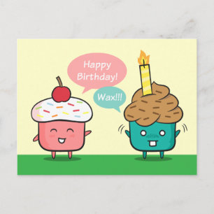 Funny Happy Birthday - Cupcake Candle Woes Postcard