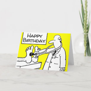 Funny Happy Birthday Doctor Lab Coat & Stethoscope Card