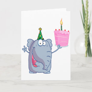 funny happy birthday elephant cartoon card