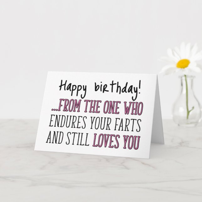 Funny Happy Birthday For Him, Fart Birthday Card (Small Plant)