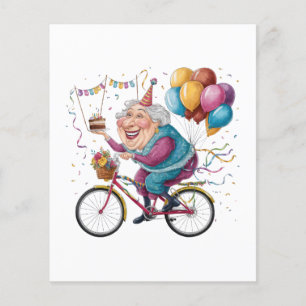 Funny Happy Birthday Grandma Gift Cycling Granny Flyer