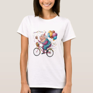 Funny Happy Birthday Grandma Gift Cycling Granny T-Shirt