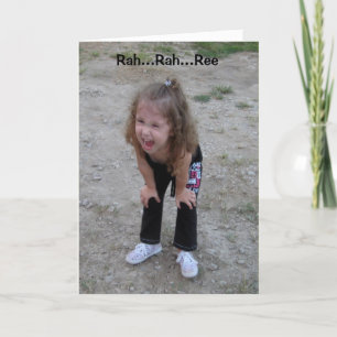 Funny Happy Birthday greeting card Rah Rah Ree