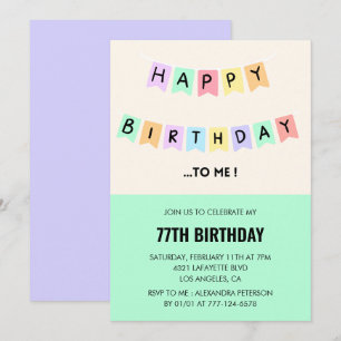  Funny Happy Birthday Humour 77th birthday  Invitation