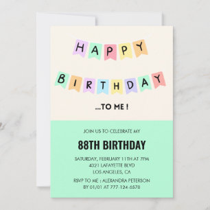 Funny Happy Birthday Humour 88th birthday Invitation