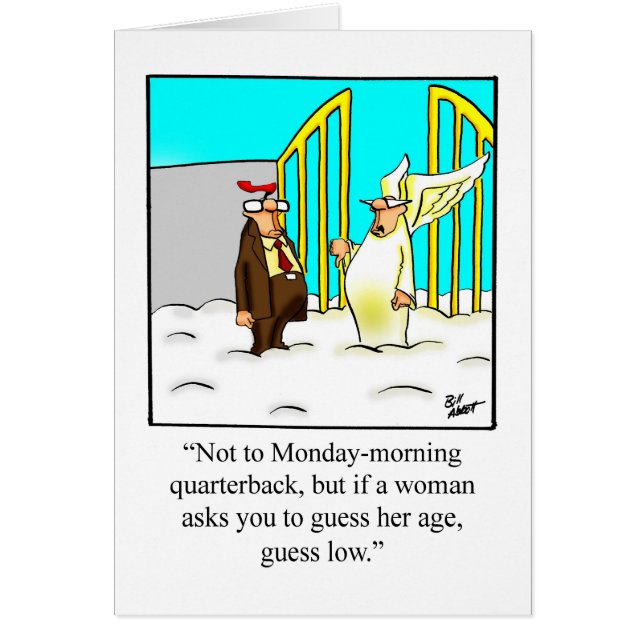 Funny Happy Birthday Humour Greeting Card (Front)