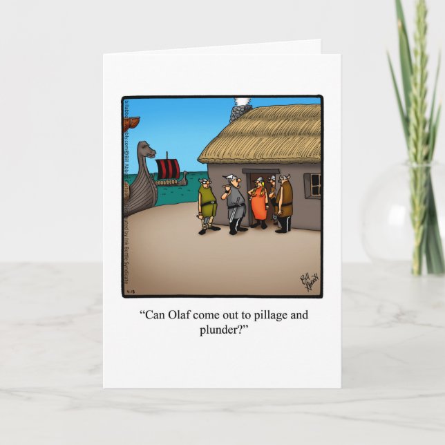 Funny Happy Birthday Humour Greeting Card (Front)