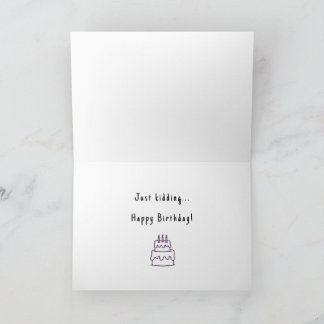 Funny happy birthday minimalist another day custom card