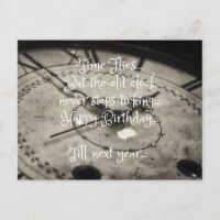 Funny Happy Birthday Old Vintage Clock