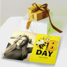 Funny happy birthday photo greeting card