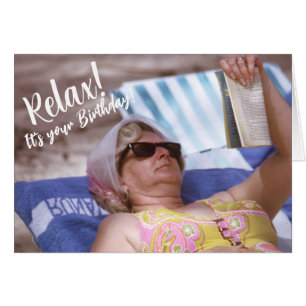 Funny Happy Birthday Relaxing on the Beach Vintage