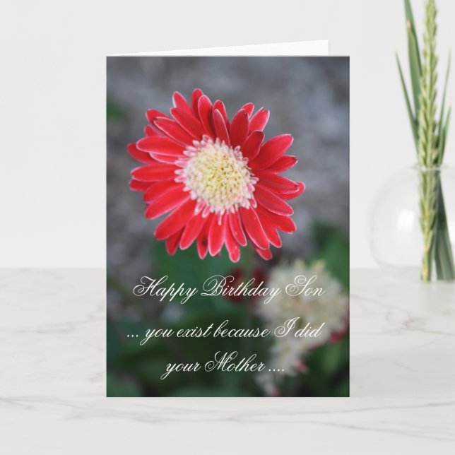 Funny Happy Birthday Son Greeting Card (Front)
