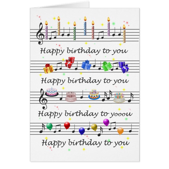 Funny Happy Birthday Song Sheet Music (Front)