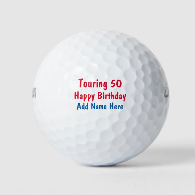 FUNNY Happy Birthday Tour Golf Balls (Front)