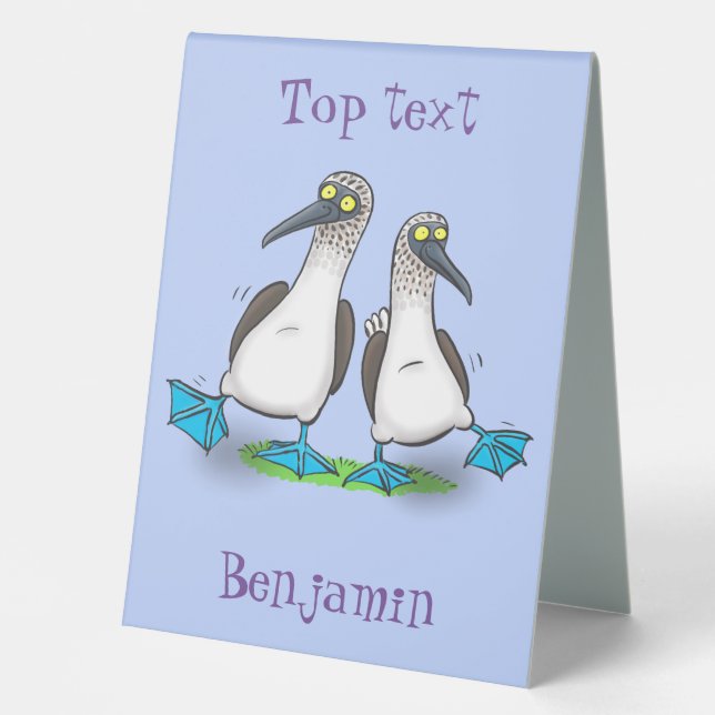 Funny, happy blue footed boobies dancing cartoon (Front)