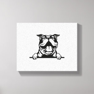 Funny happy Bulldog Canvas Print