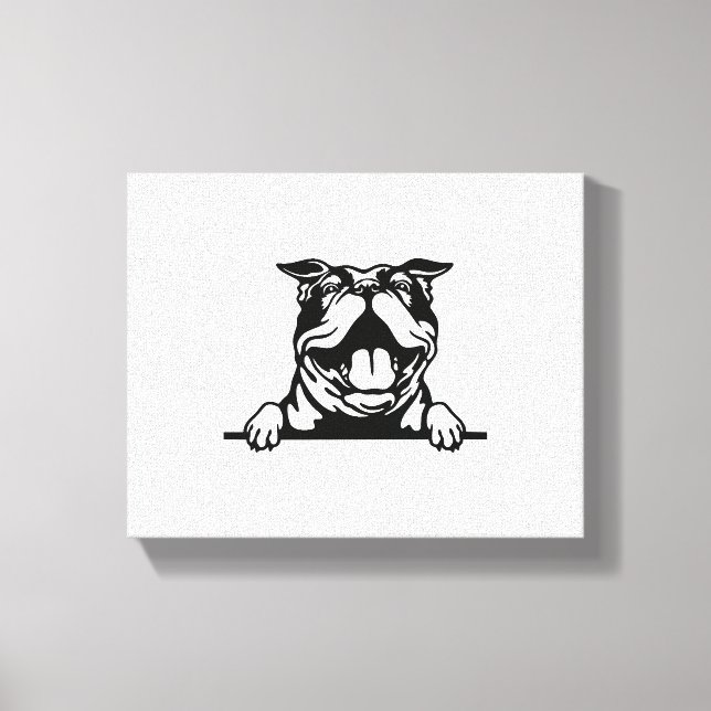Funny happy Bulldog Canvas Print (Front)