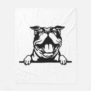 Funny happy Bulldog Fleece Blanket