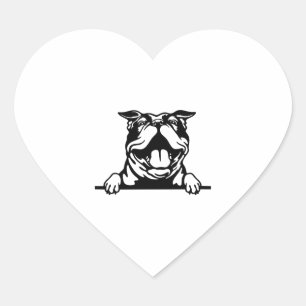 Funny happy Bulldog Heart Sticker
