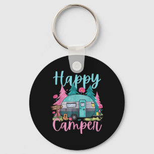 Funny Happy Camper Camping Apparel Trailer Rv Kids Key Ring