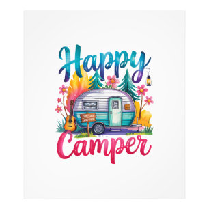 Funny Happy Camper Camping Apparel Trailer RV Kids Photo Print
