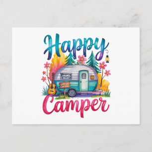 Funny Happy Camper Camping Apparel Trailer RV Kids Postcard