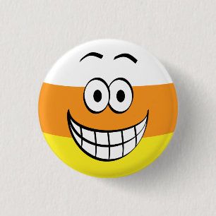 Funny, Happy Candy Corn Halloween 3 Cm Round Badge