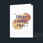 Funny Happy Challah Days Hanukkah Watercolor  Holiday Card<br><div class="desc">© Gorjo Designs. Made for you via the Zazzle platform.

// Need help customising your design? Got other ideas? Feel free to contact me (Zoe) directly via the contact button below.</div>