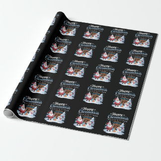Funny Happy Chrismukkah Santa Menorah Holiday Wrapping Paper
