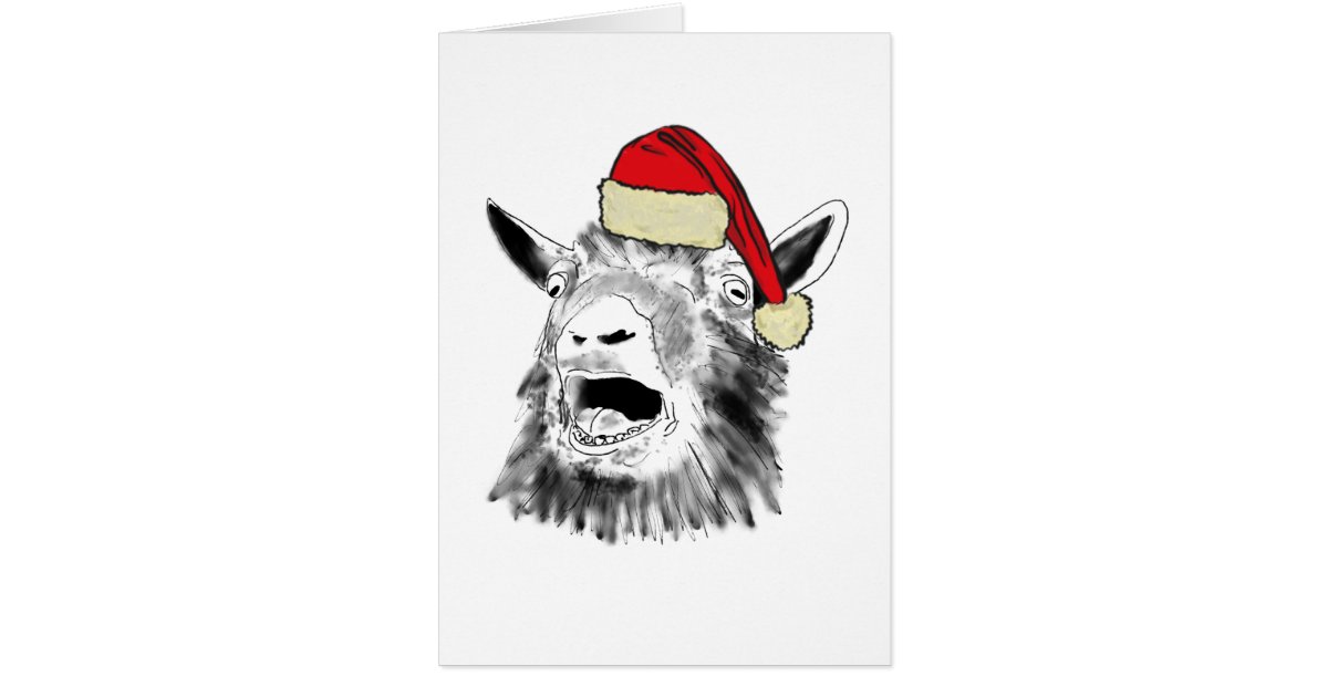 Funny Happy Christmas Screaming Santa Goat Humor Zazzle