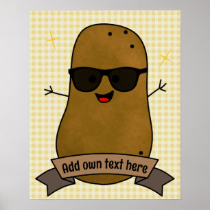 Funny Happy Cool Potato Personalised  Poster