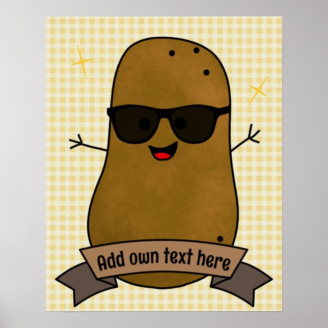 Funny Happy Cool Potato Personalised  Poster (Front)