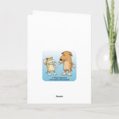 Funny Happy Dog and Grumpy Cat Birthday Card (Back)