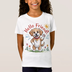 Funny Happy Dog Kids T-Shirt – Cute Cartoon Puppy 